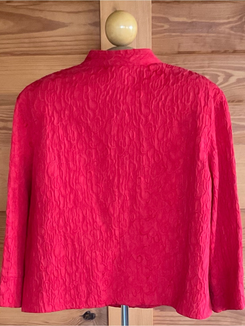 Ruby Rd. Red Textured Standing CollarJacket - Picture 2 of 6
